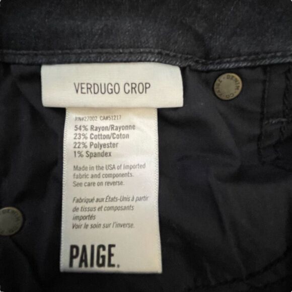 Paige Denim ~ Verdugo Crop in Blue ~ size 26 - Picture 6 of 8